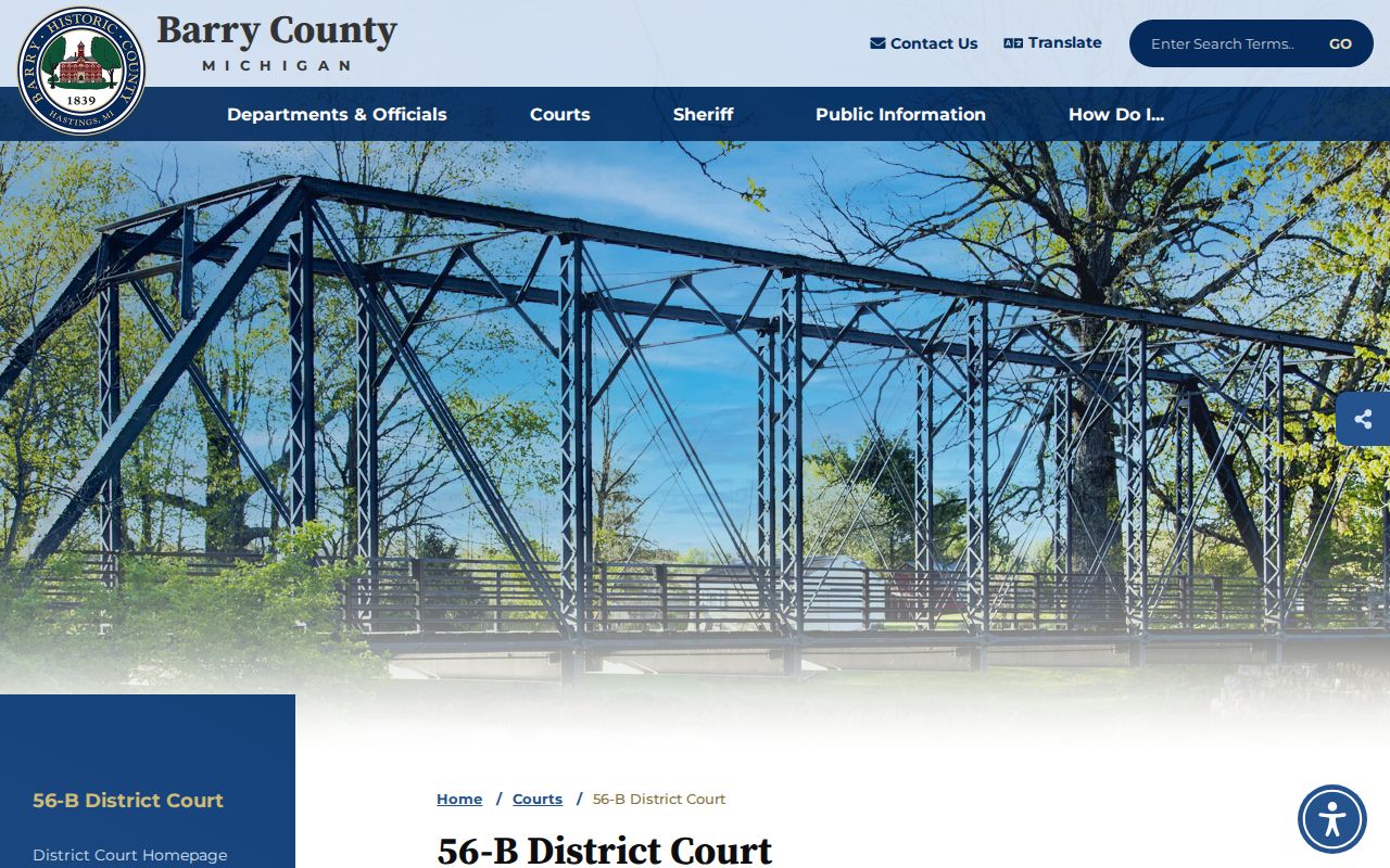 Barry County released inmate bond and District Court information