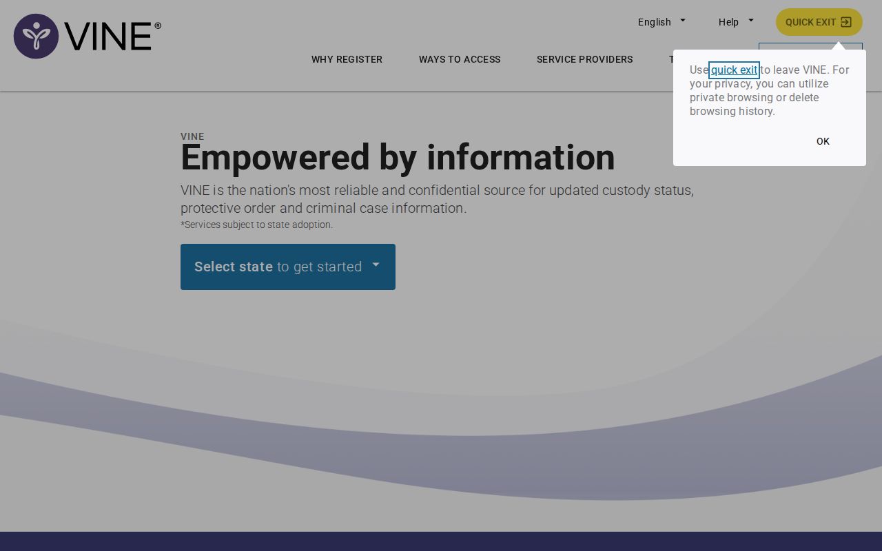 Barry County VINELink release check person search screen